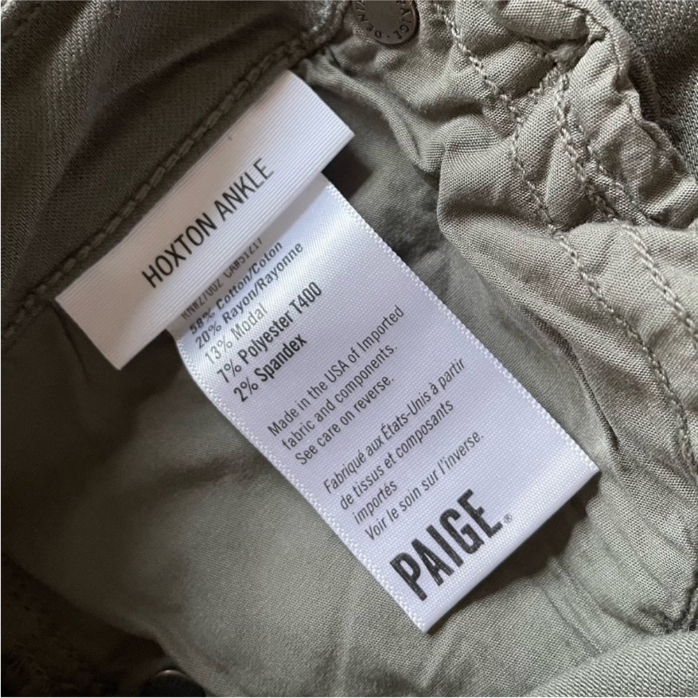 PAIGE HOXTON ANKLE JEANS in Seaweed Green Size 26 - Picture 7 of 8